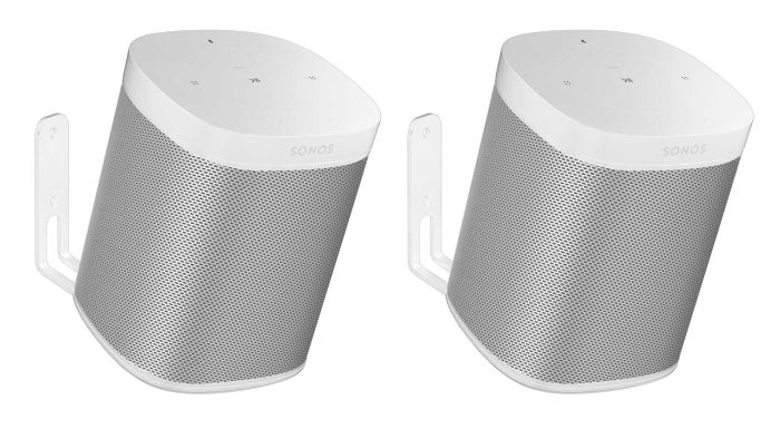 Pareja de soportes de pared Vebos para Sonos One SL Blanco 20 Grados