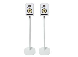 Vebos Soporte de Pie para Altavoces de estantería blanco pareja XL (100cm)