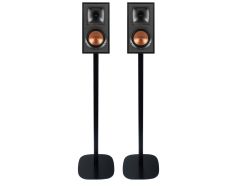 Vebos Soporte de Pie para Altavoces de estantería negro pareja