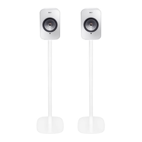 Pareja de soportes de pie Vebos con KEF LSX Blanco Pareja
