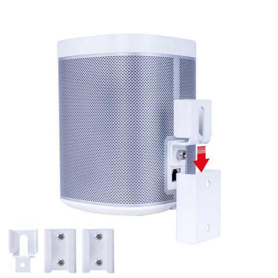Vista lateral del soporte portable de pared Vebos para Sonos Play 1