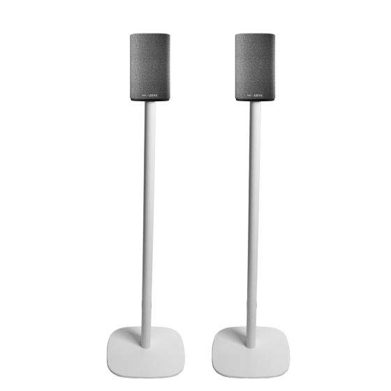 Pareja de soportes de pie Vebos con Loewe We. BOOST Blanco Doppio