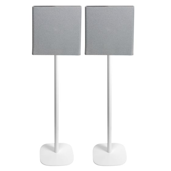 Pareja de soportes de pie Vebos con Sony BRAVIA Theatre Quad Blanco Doppio