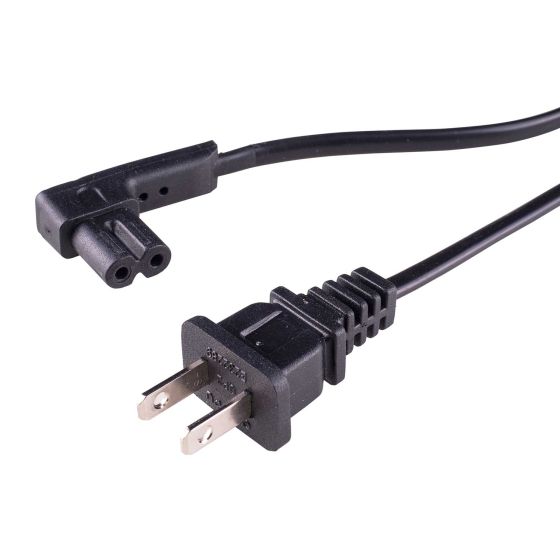 Producto Cable De Aparato - Enchufe C7 Perpendicular 90 Grados A EE.UU. - Cable De Alimentación Con Enchufe EE.UU. A Hembra Euro 8 (C7), Longitud Del Cable: 5 Metros