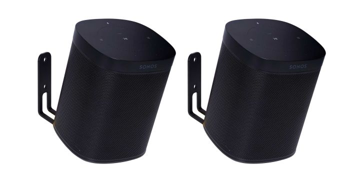 Pareja de soportes de pared Vebos para Sonos One SL Negro 20 Grados